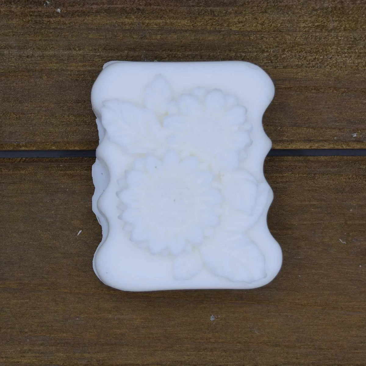 Set of six decorative natural crafted goat milk soap bars, 2.5 oz each, rectangle-shaped, by Kay Pedals.