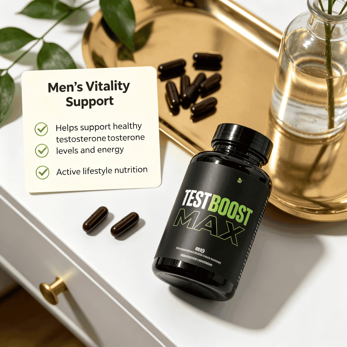 Doba herbal blend nutritional capsules for active men, 60 easy-swallow botanical dietary supplement capsules, natural supplement product