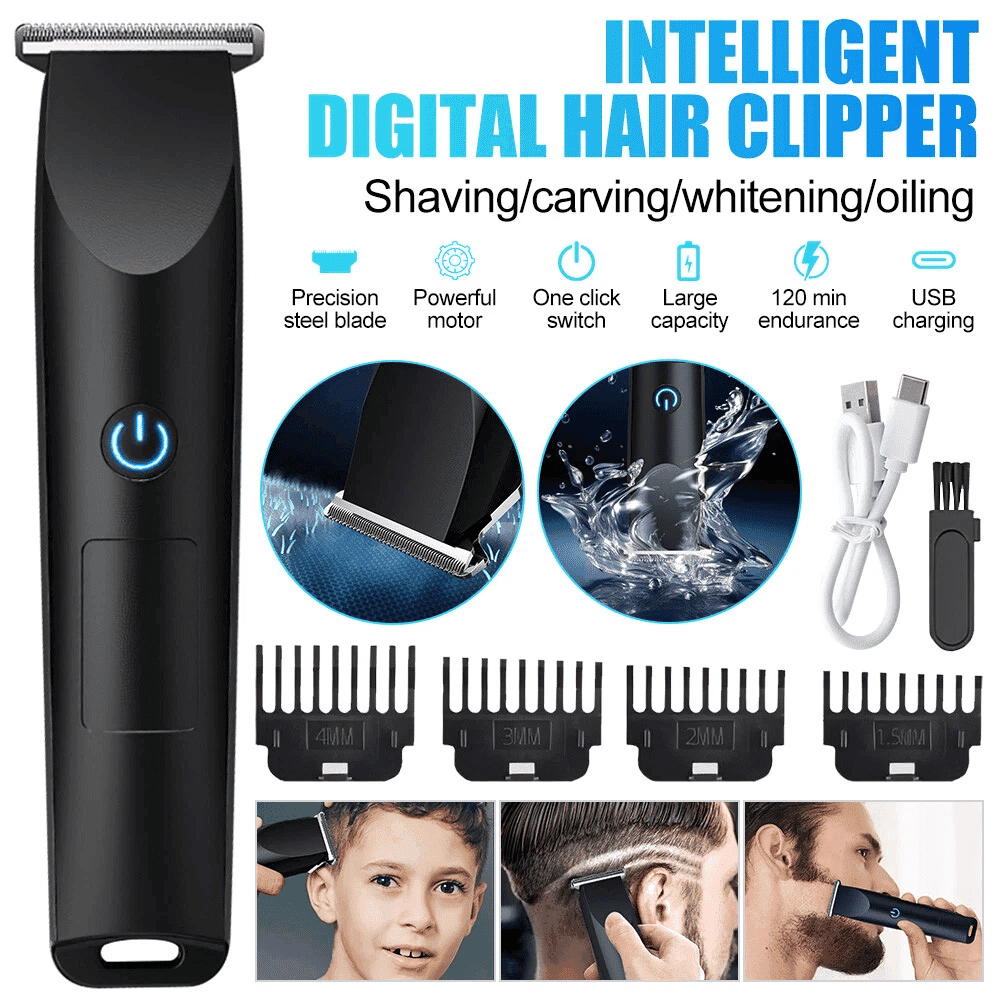 Doba Men Pro Electric Hair Clippers and Beard Trimmer in black with adjustable blades and ergonomic design.
