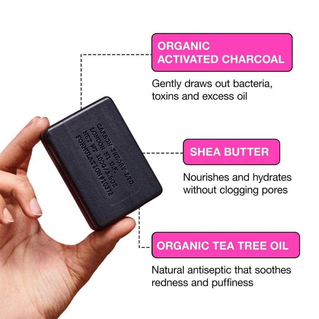 Carbon Theory Charcoal And Tea Tree Oil Anti Breakout Facial Cleansing Bar-2