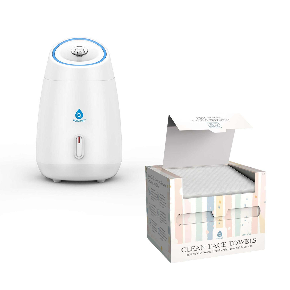 Glow & Go Skincare Essentials Bundle: Nano Facial Steamer + Clean Facial Towels-0