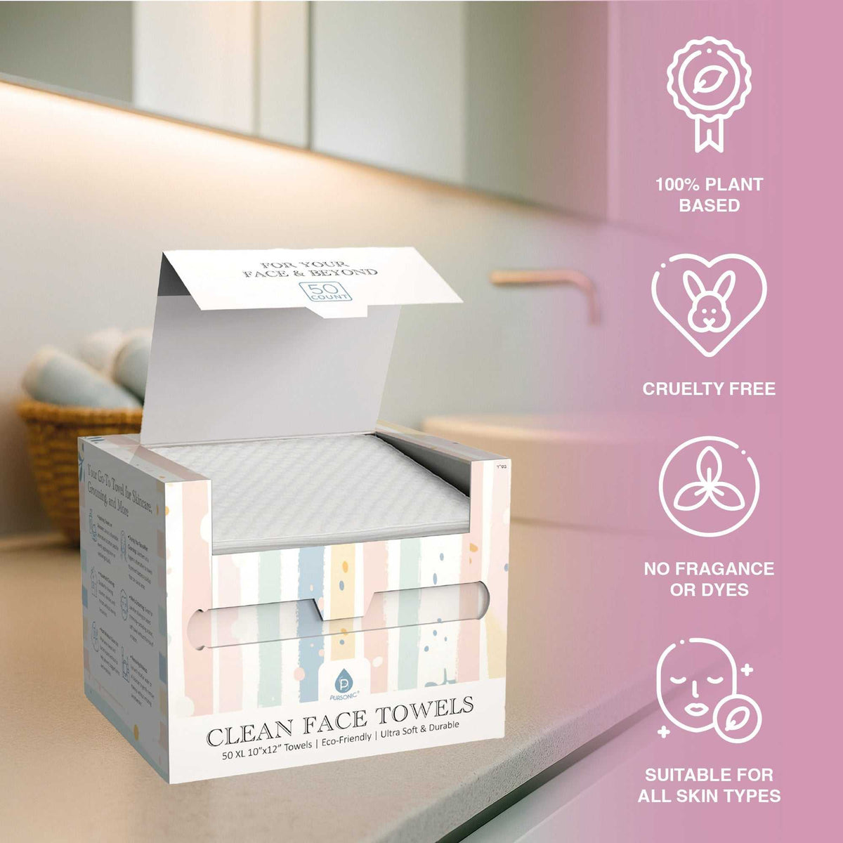 Glow & Go Skincare Essentials Bundle: Nano Facial Steamer + Clean Facial Towels-4