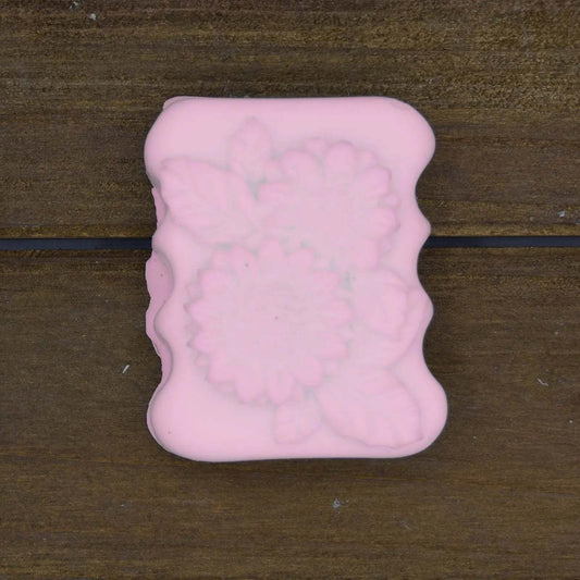 Set of six decorative natural crafted goat milk soap bars in rectangle shape by Kay Pedals, 2.5 oz each.