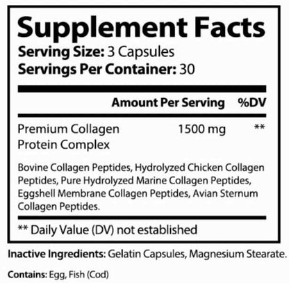 Bottle of Nutra Moment Premium Collagen Peptides supplement with supplement facts label visible, promoting health and beauty benefits.