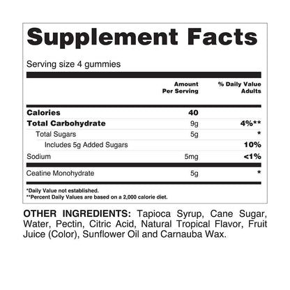 Tapioca Creatine Gummies from Your Label, showing colorful gummy supplements shaped for easy consumption.