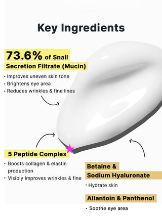 Crème pour les yeux avancée au peptide d'escargot