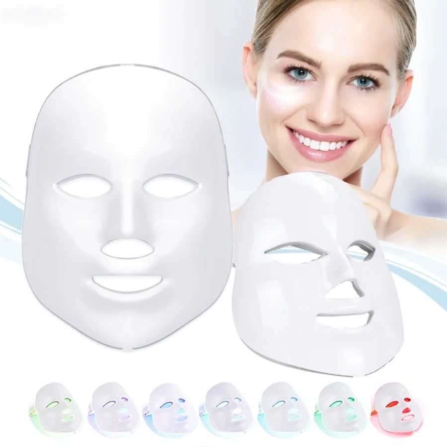 Doba Light Therapy LED Face Mask with 7 colors and 149 LEDs for skin rejuvenation, anti-aging, acne, and wrinkle treatment.