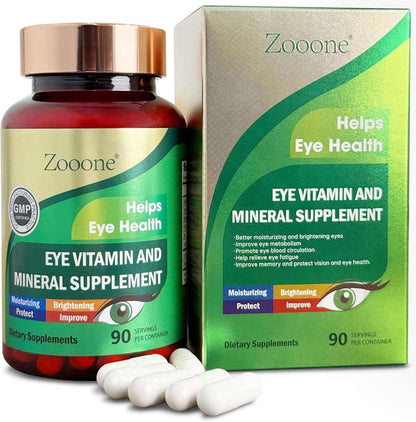 Doba Zooone eye vitamins with lutein, zeaxanthin, vitamins C and E, zinc, copper in a bottle for eye health support for adults
