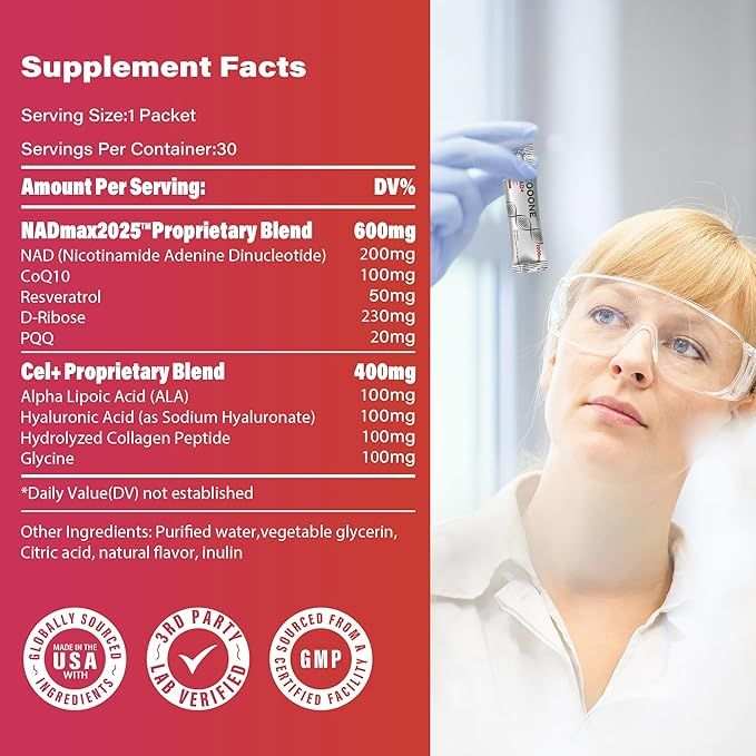 Doba NAD booster packs for men and women, containing nicotinamide riboside and resveratrol, supporting cellular energy.