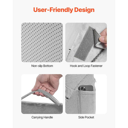 Dark grey Doba bed wedge pillow set with adjustable foam supports and washable covers, ideal for acid reflux, back pain, and snoring relief.