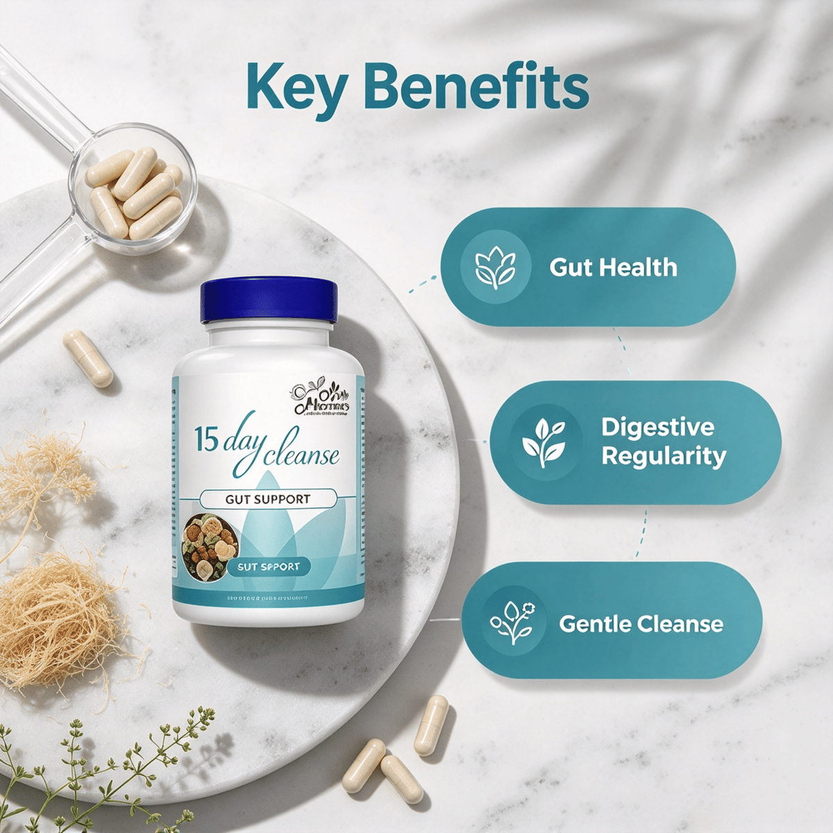 Doba Botanical Blend Gut Wellness Capsules featuring natural plant extracts for daily digestive support and gut health.