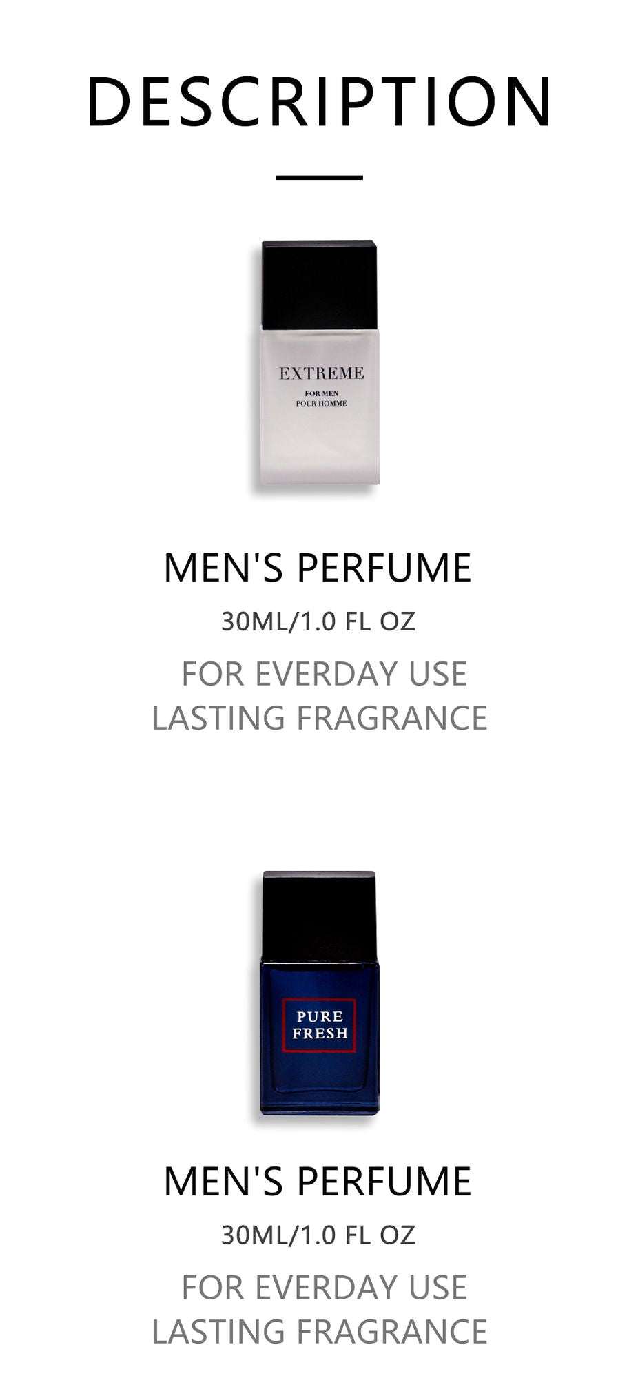 Doba men's 4-piece eau de toilette spray gift set with four 1.02 fl oz bottles, featuring different fragrances for daily wear and occasions