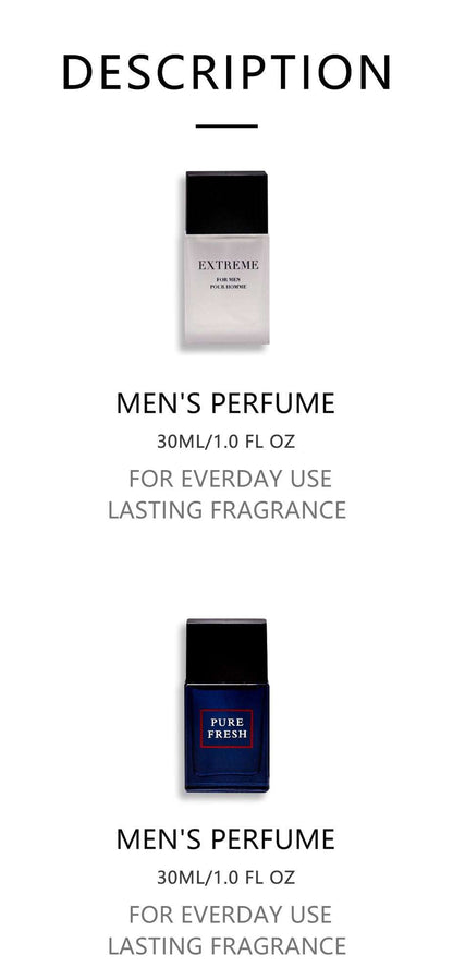 Doba men's 4-piece eau de toilette spray gift set with four 1.02 fl oz bottles, featuring different fragrances for daily wear and occasions
