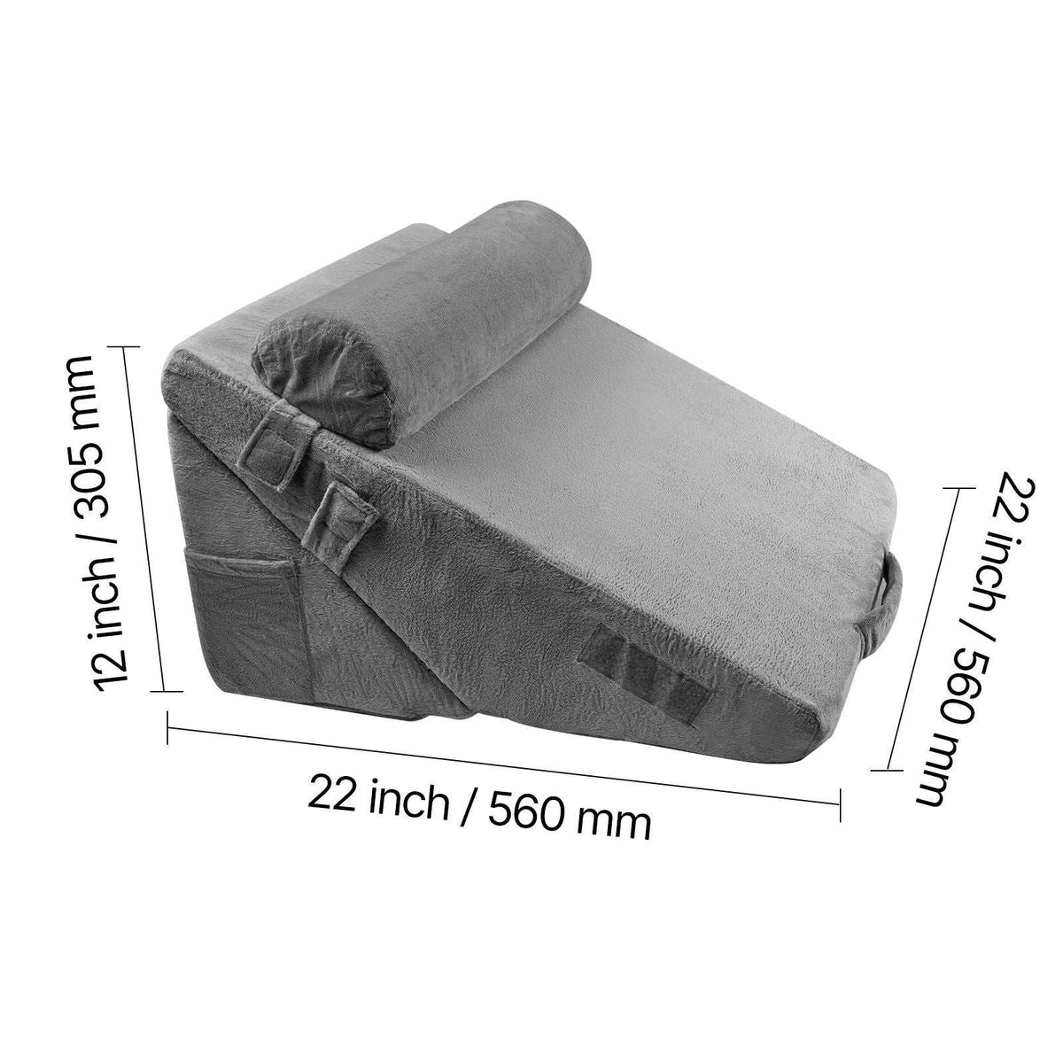 Doba 3-piece adjustable orthopedic bed wedge pillow set with washable covers, foam support, for acid reflux, back pain, and snoring relief