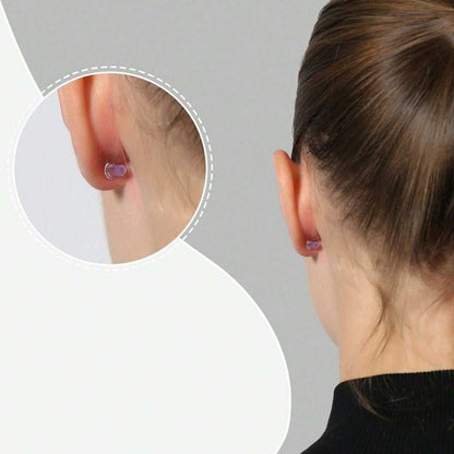 Doba transparent silicone earbackings set with soft hypoallergenic ear tips and reusable ear plugs for women, DIY ear stud support