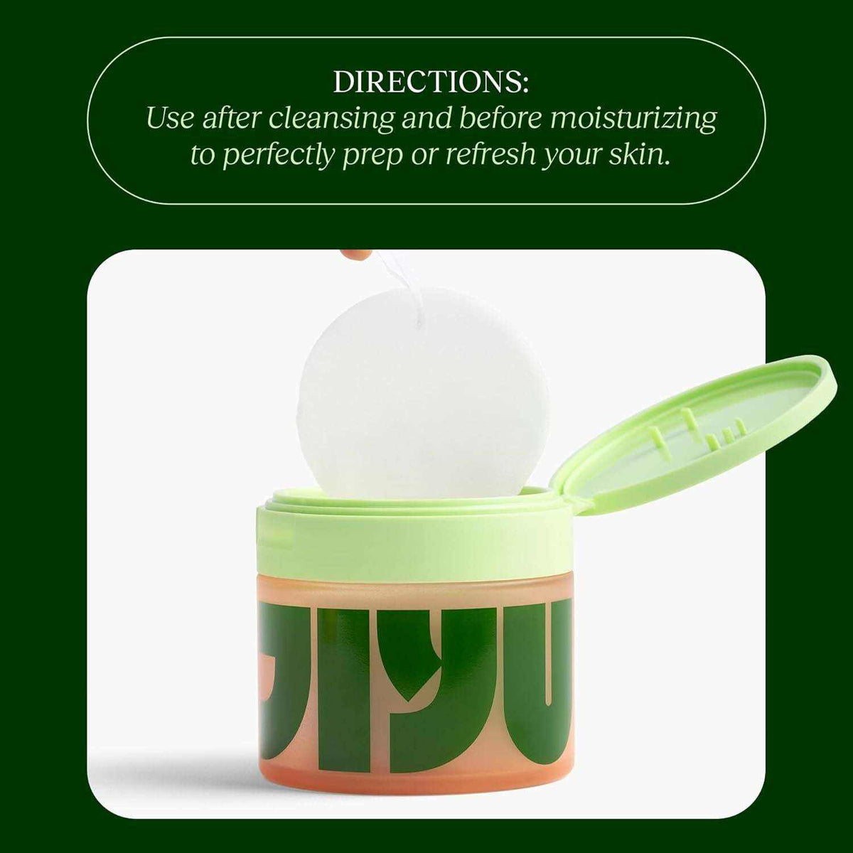 Doba JiYu Toning Polish Pads for Korean skincare, featuring snail mucin, niacinamide, and peptides, in a 100-count container.