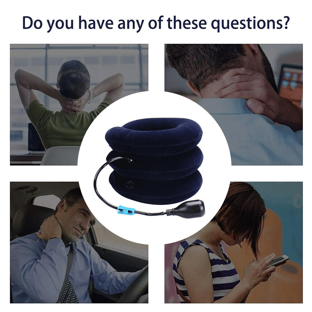 Doba cervical neck traction device collar brace for pain relief and therapy, showing adjustable support and comfort features