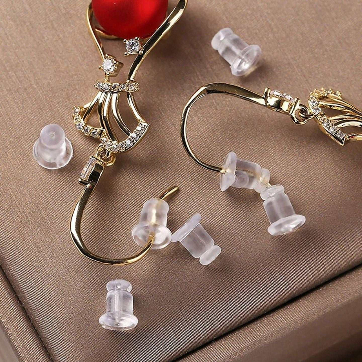 Doba universal silicone earbackings and transparent ear plugs, reusable, hypoallergenic, soft ear tips for women, DIY ear stud accessories.