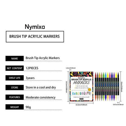 Doba Nymixa double-ended nail art graffiti pen set with bright, quick-drying colors, perfect for beginners' nail designs.