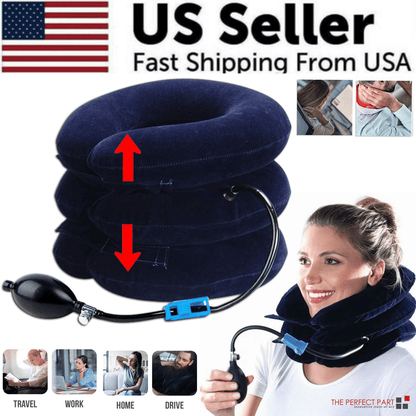 Doba cervical neck traction device with adjustable collar brace for pain relief and therapy support, shown in image.