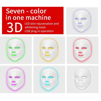 Doba Light Therapy LED Face Mask with 7 colors, 149 LEDs for skin rejuvenation, anti-aging, acne, and wrinkle treatment.