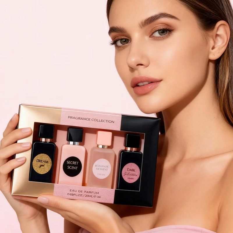 Doba 4-piece women's perfume gift set with four 0.68oz bottles of sweet and fresh scents, ideal for holidays and special occasions.