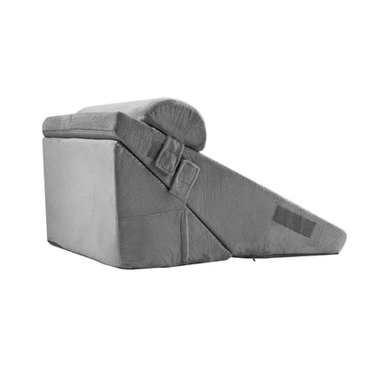 Doba 3-piece adjustable bed wedge pillow set with washable cover, foam support, dark grey for acid reflux, back pain, and snoring relief