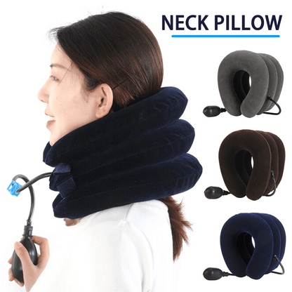 Doba cervical neck traction device collar brace for pain relief, showing adjustable support and padded design for therapy and comfort.
