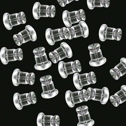 Doba reusable silicone earbackings and transparent ear plugs for women, hypoallergenic, soft, and low-allergenic safety supports for earrings