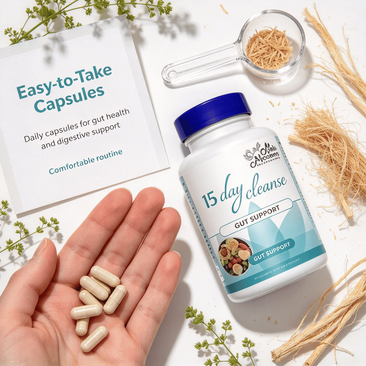 Doba Botanical Blend Gut Wellness Capsules featuring natural plant extracts for daily digestive support and overall gut health.