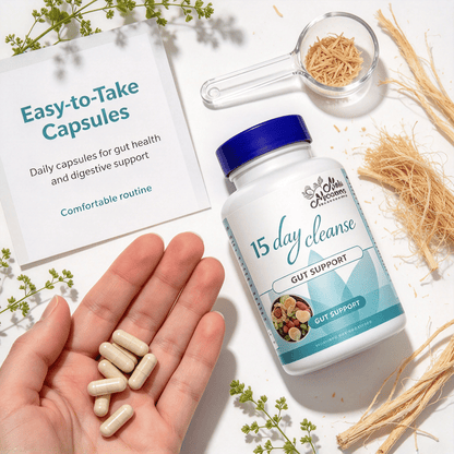 Doba Botanical Blend Gut Wellness Capsules featuring natural plant extracts for daily digestive support and overall gut health.