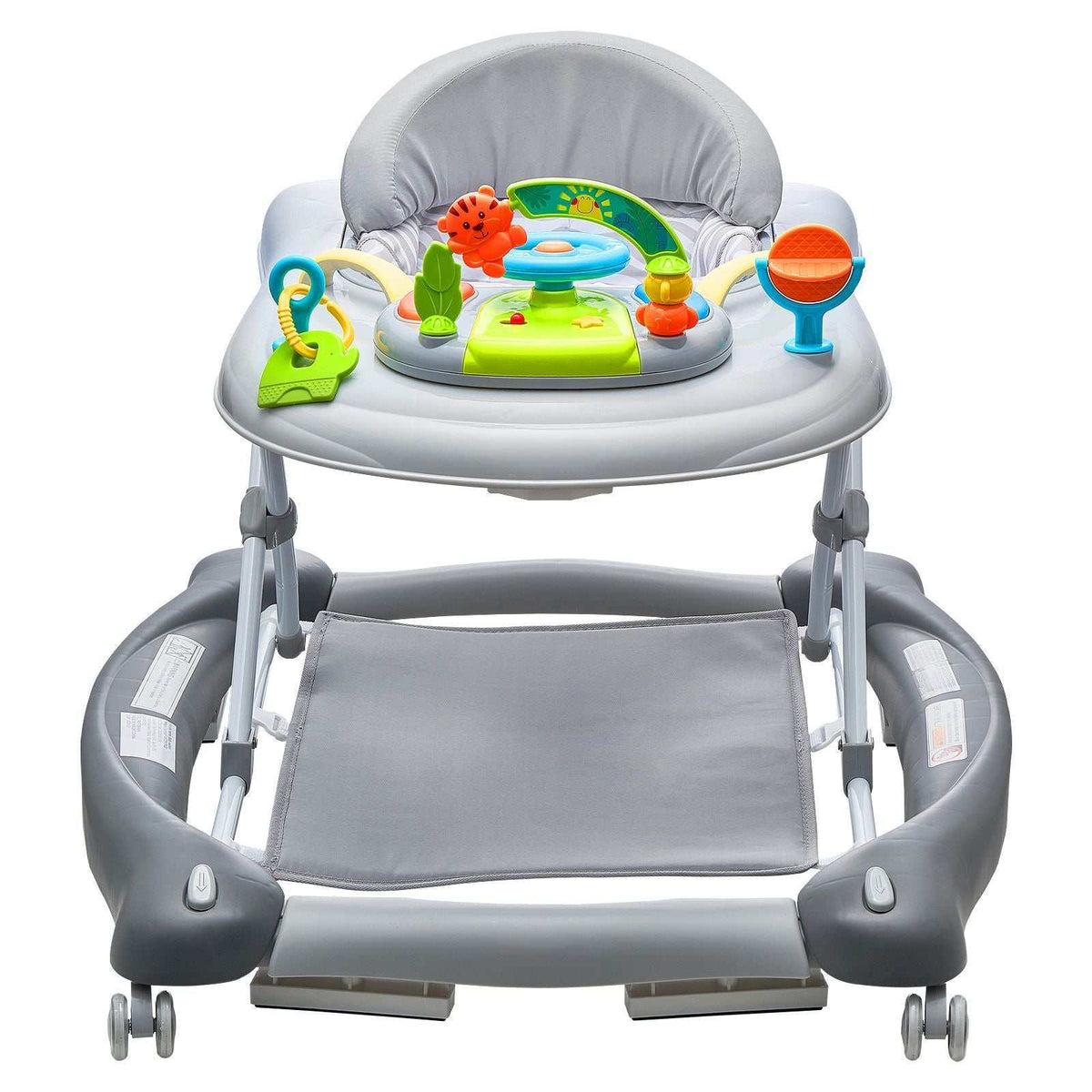 Doba 4-in-1 baby walker with foldable design, adjustable height, music tray, toys, and rocker seat for toddlers 6-24 months.