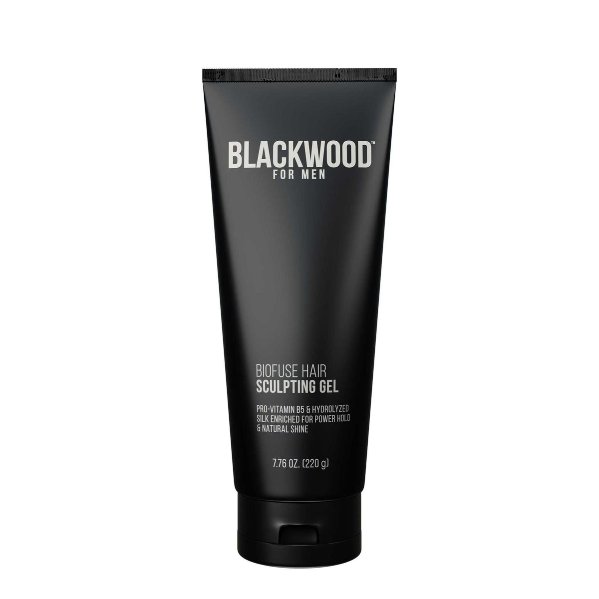 Doba BioFuse Hair Sculpting Gel in a clear container with a blue lid, showing the product label and gel inside.