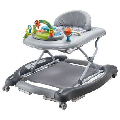 Doba 4-in-1 baby walker with foldable design, adjustable height, music tray, toys, and wheels for toddlers 6-24 months.