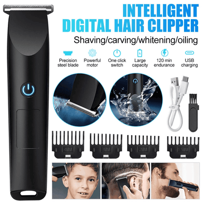 Doba Men Pro Electric Hair Clippers and Beard Trimmer in black with adjustable blades and ergonomic design.