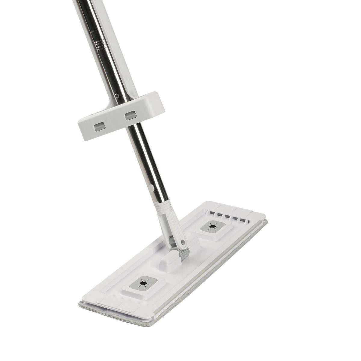 Doba self-wringing microfiber flat mop with stainless steel handle and four washable pads for dry and wet floor cleaning on hardwood and tile