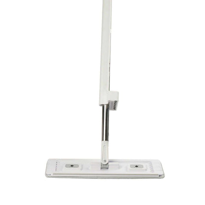 Doba self-wringing microfiber flat mop with stainless steel handle and four washable pads for dry and wet floor cleaning on hardwood and tile