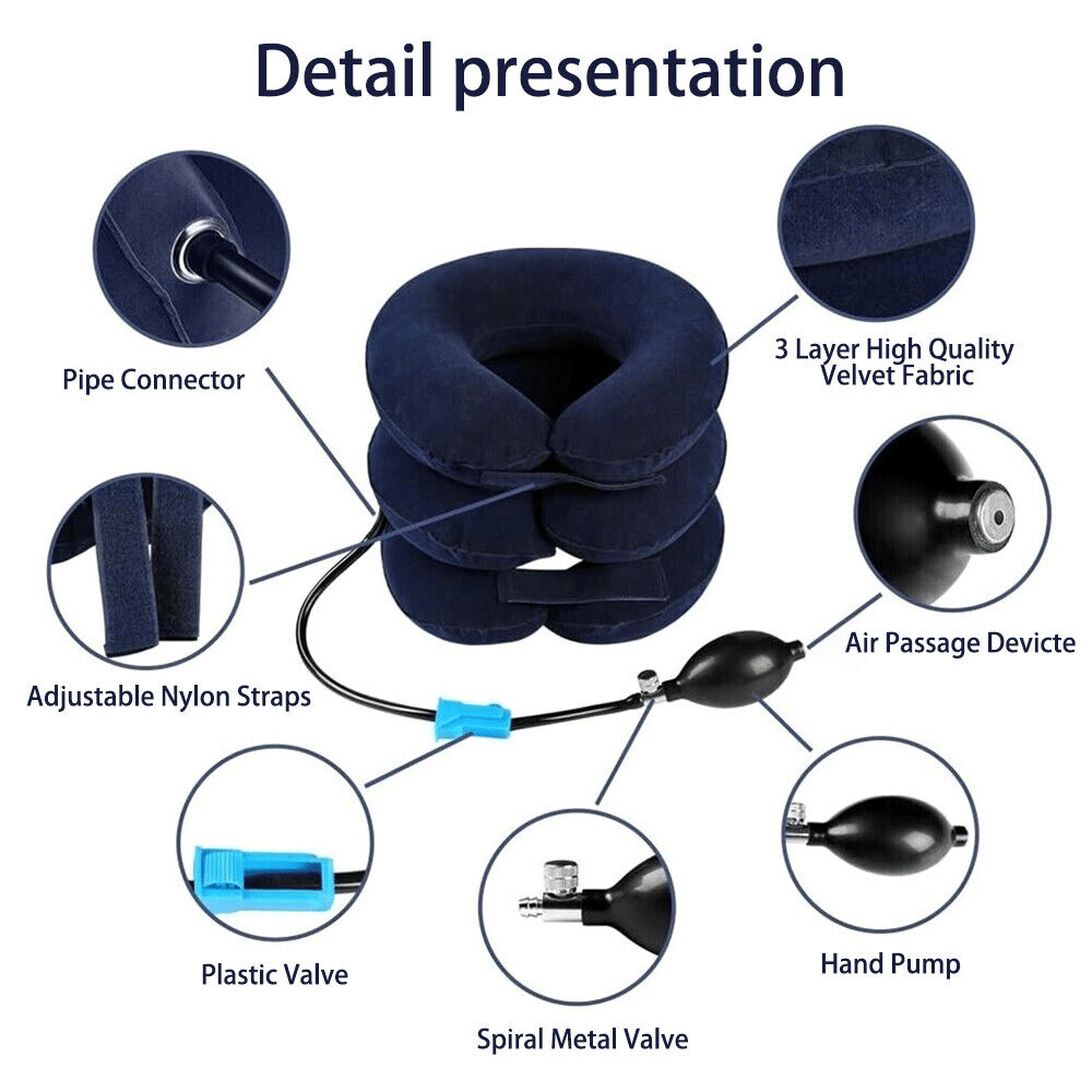Doba cervical neck traction device with adjustable collar brace for neck pain relief and therapy support.