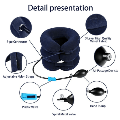 Doba cervical neck traction device with adjustable collar brace for neck pain relief and therapy support.