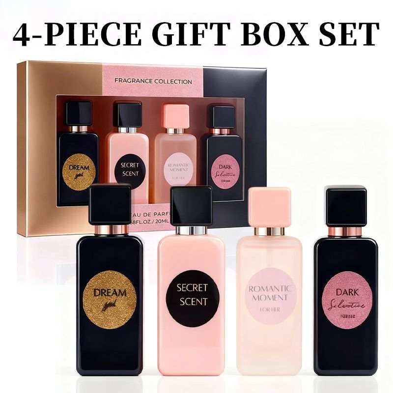 Doba 4-piece women's perfume gift set with long-lasting sweet and fresh scents, perfect for holidays, dates, and parties.