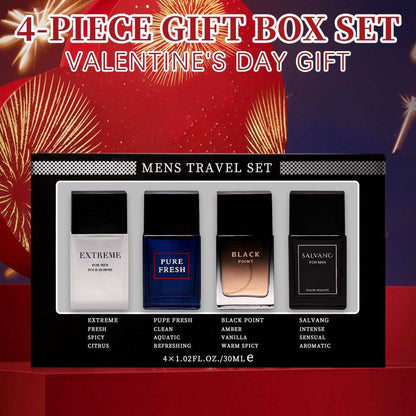 Doba 4-piece men's eau de toilette spray set with four different fragrances, each 1.02 fl oz, in gift box for various occasions