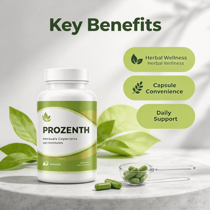 Doba Natural Green Leaf Herbal Capsules, plant-based daily supplement for wellness support, showing green capsules on a white background.