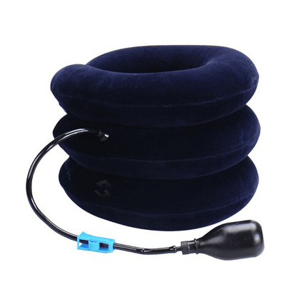 Doba cervical neck traction device collar brace supporting neck pain relief and therapy, with adjustable straps and ergonomic design.