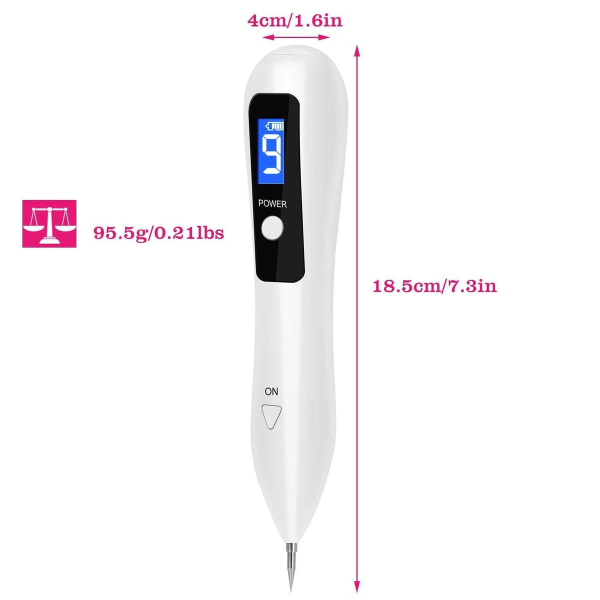 Doba skin tag repair kit with LCD display, USB charging, adjustable levels, and six replaceable needles for home beauty use