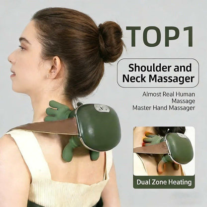 Doba cordless neck massager with heat and deep tissue massage, showing ergonomic design for neck and shoulder pain relief.