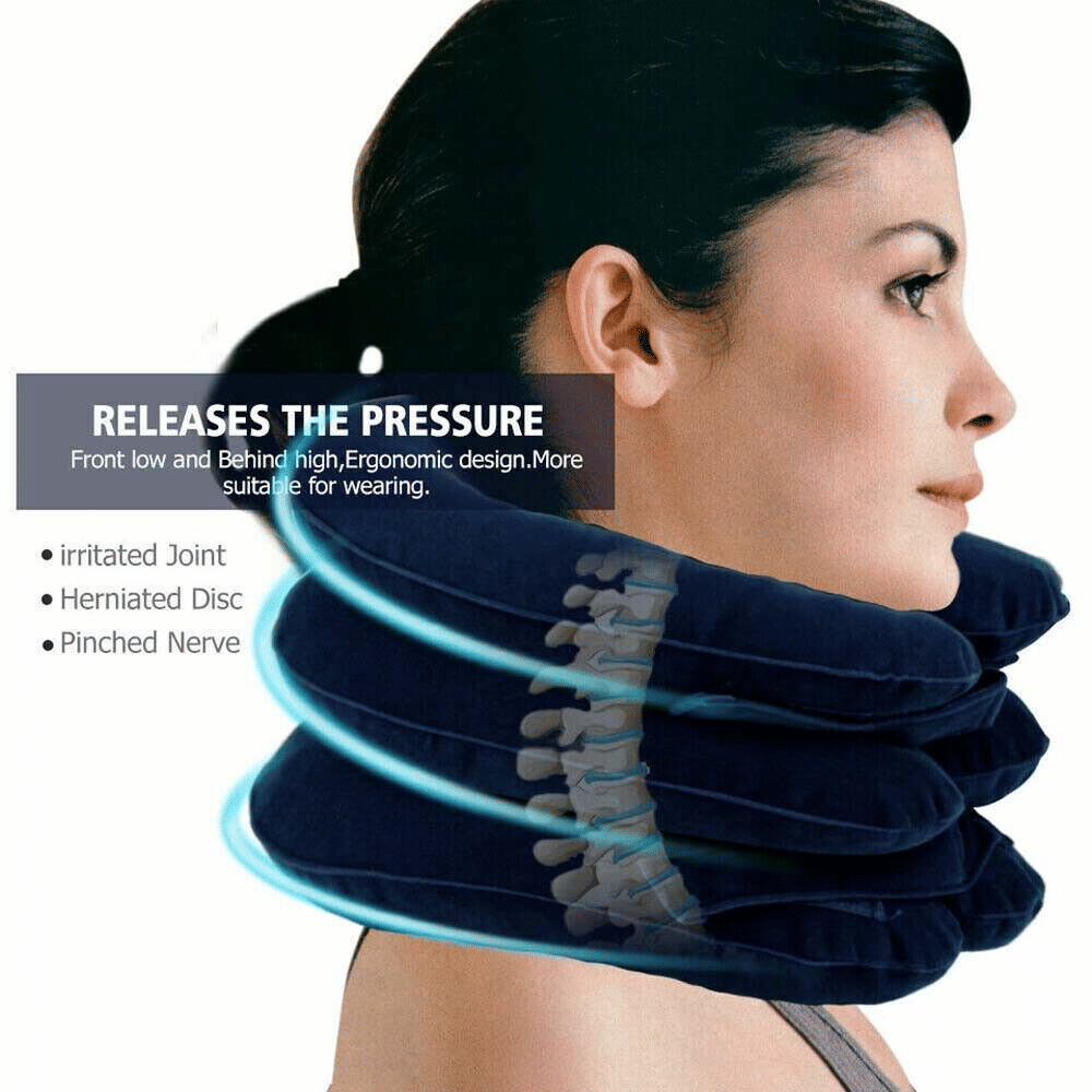 Doba cervical neck traction device collar brace for pain relief and therapy, shown in a supportive, adjustable neck stretcher design.