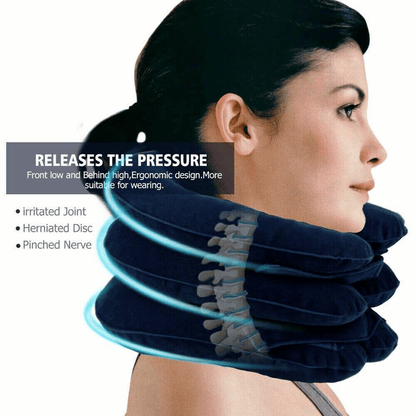 Doba cervical neck traction device collar brace for pain relief and therapy, shown in a supportive, adjustable neck stretcher design.