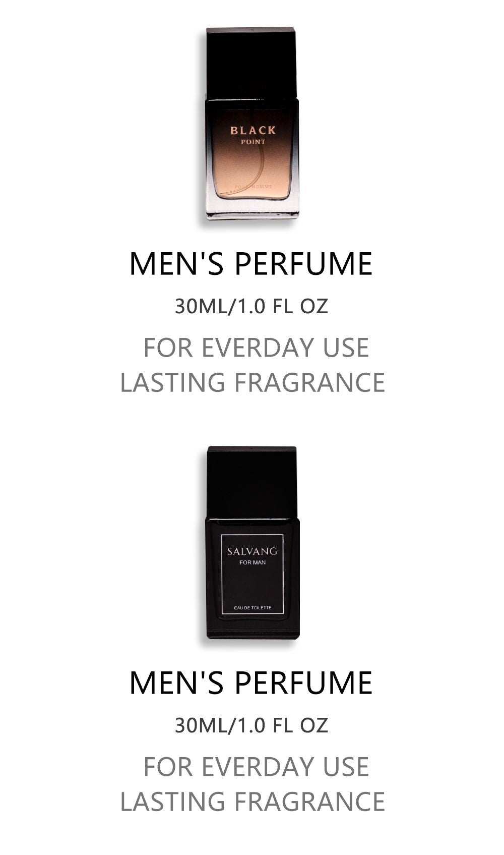 Doba men's 4-piece Eau De Toilette spray set with four different fragrances, 1.02 fl oz bottles, ideal for gifting and daily wear