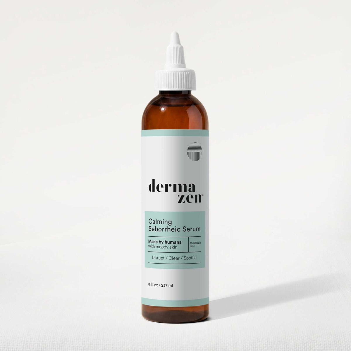 Dermazen Calming Seborrheic Serum in an 8oz bottle, topical treatment for soothing skin with seborrheic conditions.