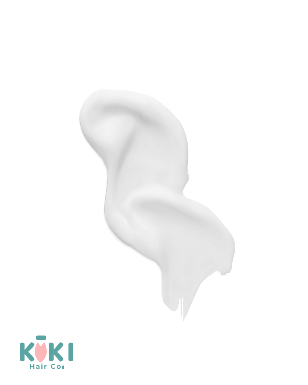 White creamy texture of hair product representing a 3-in-1 scalp treatment for oily hair with smooth and thick consistency